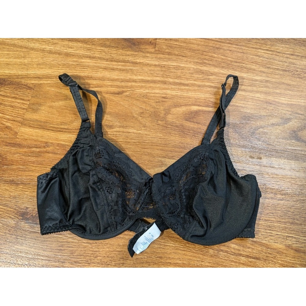 Vintage Warners Touch Of Lace Black 1506 Size 36C